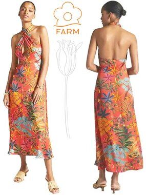 FARM RIO X Anthropologie Halter Maxi Dress